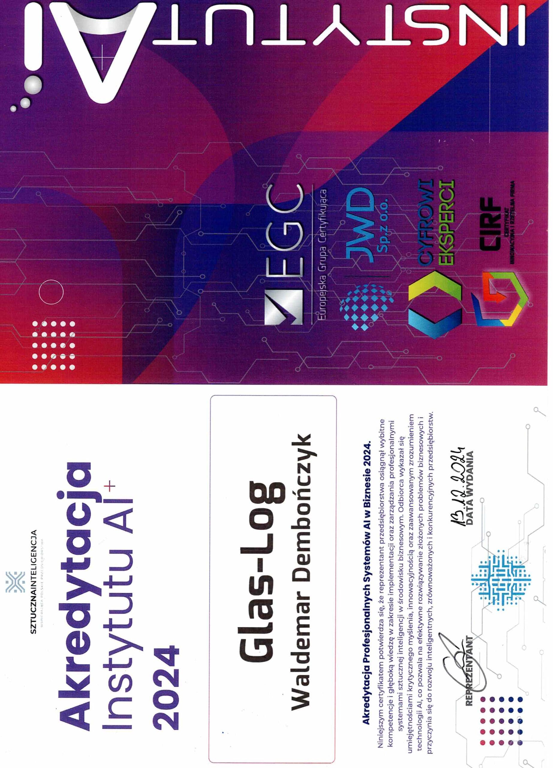 Akredytacja Instytutu AI